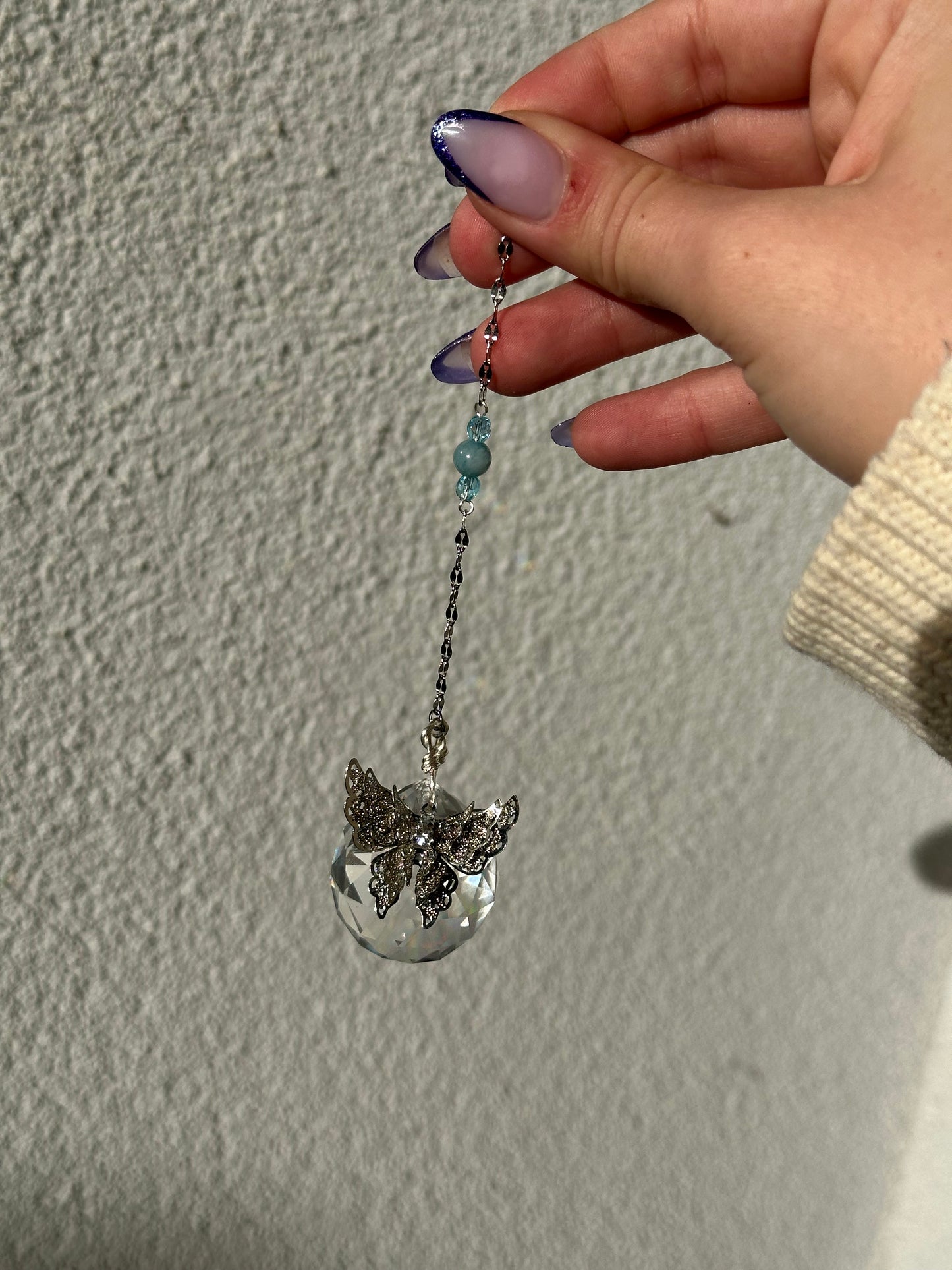 Aqua small Butterfly Suncatcher