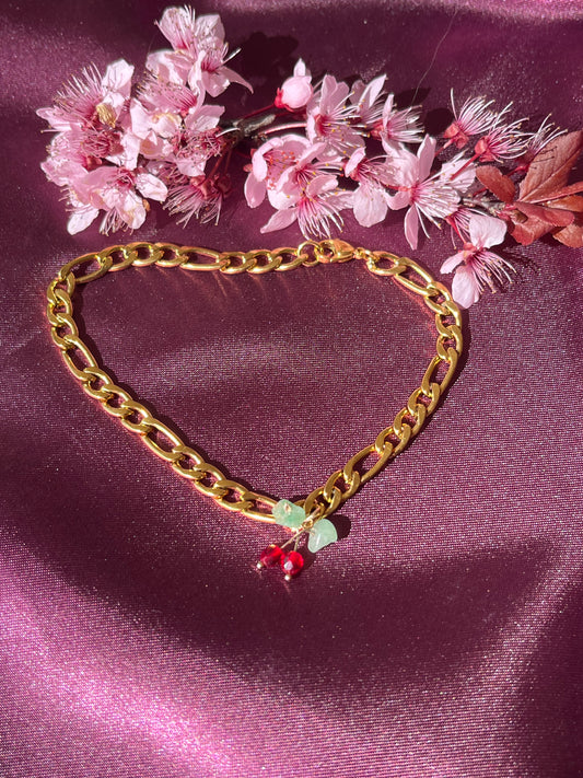 Cherry Bomb Figaro Anklet